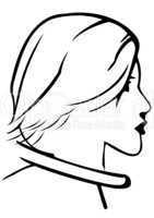 Silhouette of a head of the girl