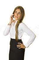 Attractive business woman talking on the phone