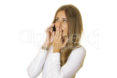 Attractive business woman talking on the phone