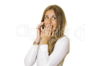 Attractive business woman talking on the phone