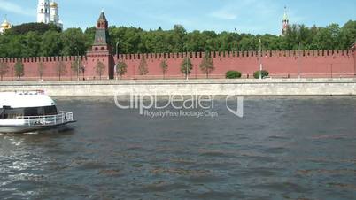 The Boat Moves Along The Moscow River