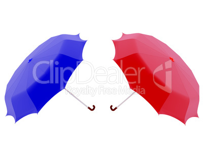 Red and blue umbrella