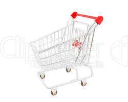 Shopping cart over white