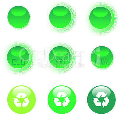 eco icon set green