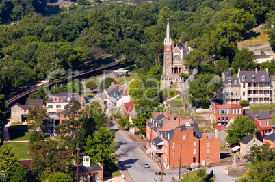 Aerial view Harpers Ferry national park