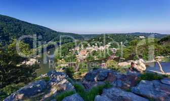 Hiker overlook Harpers Ferry landscape