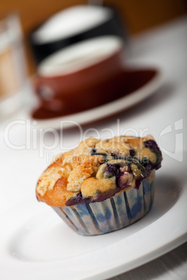 Nahaufnahme von einem Blaubeer-Muffin