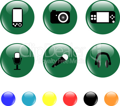 Media related elements icon set