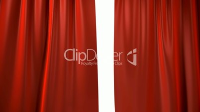 Red curtains blown from the wind. Alpha channel is included