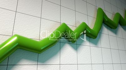 Following a growing green line graph