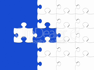 Puzzle blau weiss