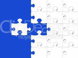 Puzzle blau weiss