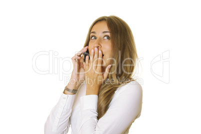 Attractive business woman talking on the phone