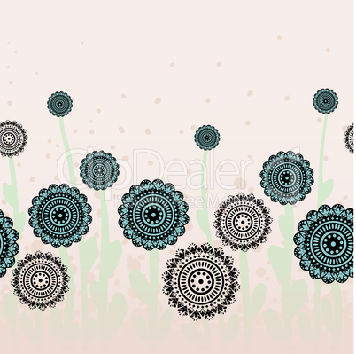 beige background with blue flowers.eps