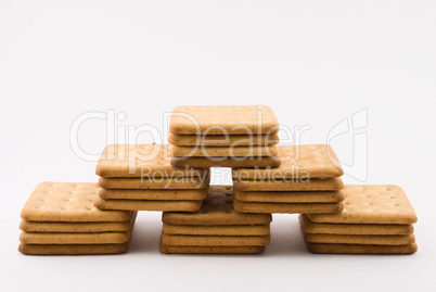 mountain of cookies is isolated on a white