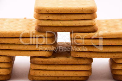 mountain of cookies is isolated on a white