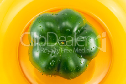 green peppers on a glass plate