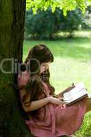 girl studying in the park