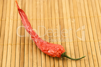 chili pepper on a bamboo mat