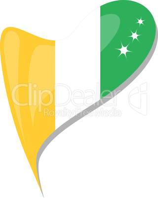ivory coast in heart. Icon of ivory coast national flag. vector