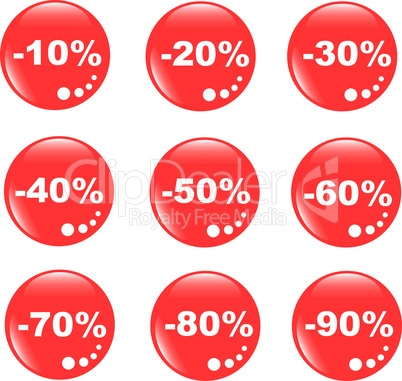 discount label button set of different form web glass icon