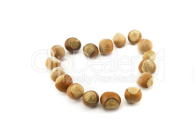 hazelnuts isolated on white