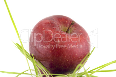 apple with leaf isolated on white