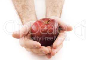 apple with leaf isolated on white