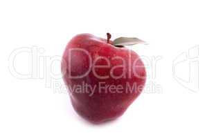 apple with leaf isolated on white