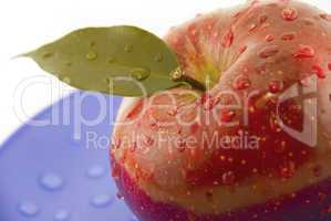 apple with leaf isolated on white