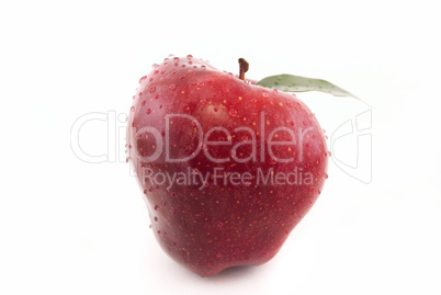 apple with leaf isolated on white