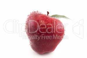 apple with leaf isolated on white