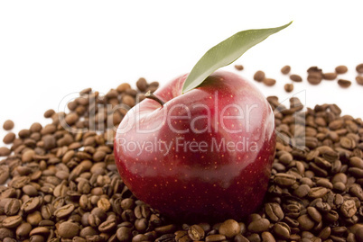 apple with leaf isolated on white