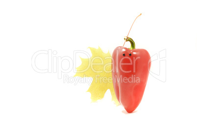 pepper  with eyes isolated on white