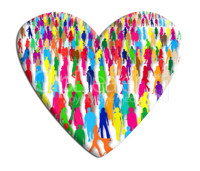 Group of people in a heart