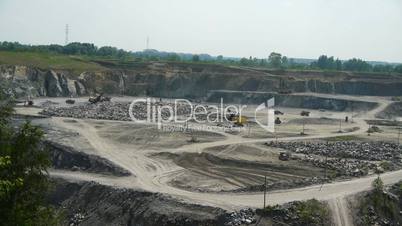 Coal mining in an open pit