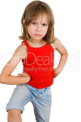 little girl isolated on white