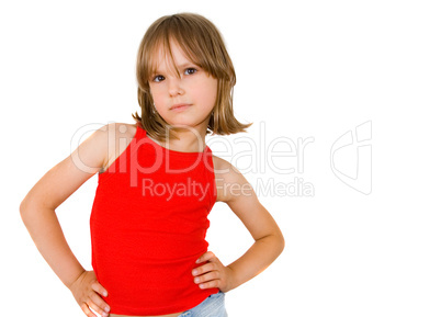 little girl isolated on white