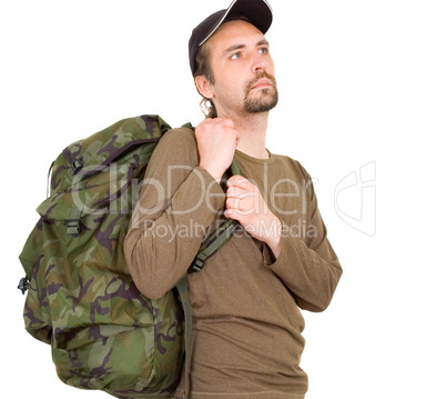 portrait of a man with backpack