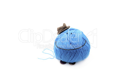 Toy balls of wool with the eyes