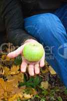 apple in the hands of men