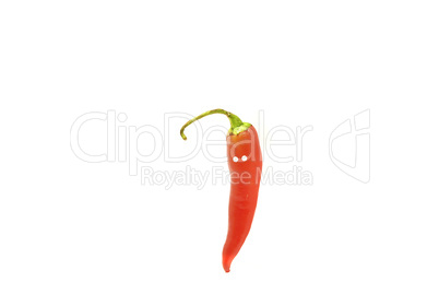 pepper with eyes isolated on white