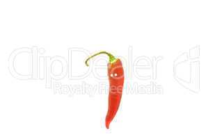 pepper with eyes isolated on white