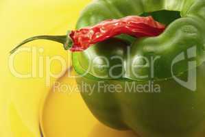 green pepper and chili