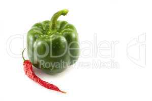 green pepper and chili