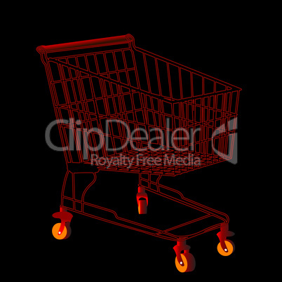 Red shopping trolley