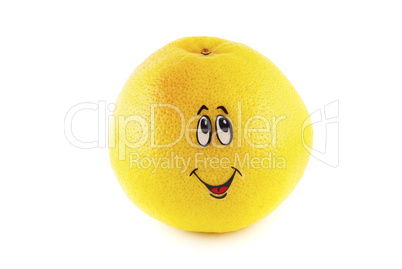 grapefruit face isolated on white