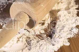 rolling pin and flour