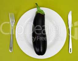 Eggplant on a white plate