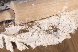 rolling pin and flour